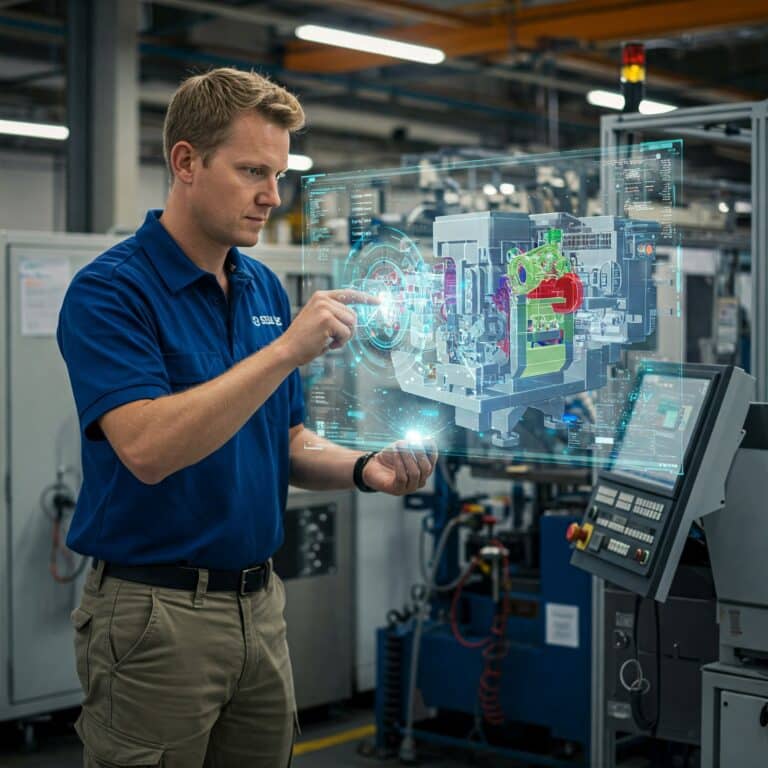 Image shows how digital twins help manufacturers to assess equipment performance.