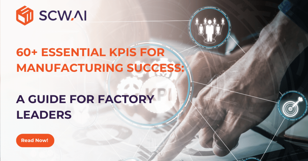 Image is the banner of SCW.AI's manufacturing KPIs blog post.