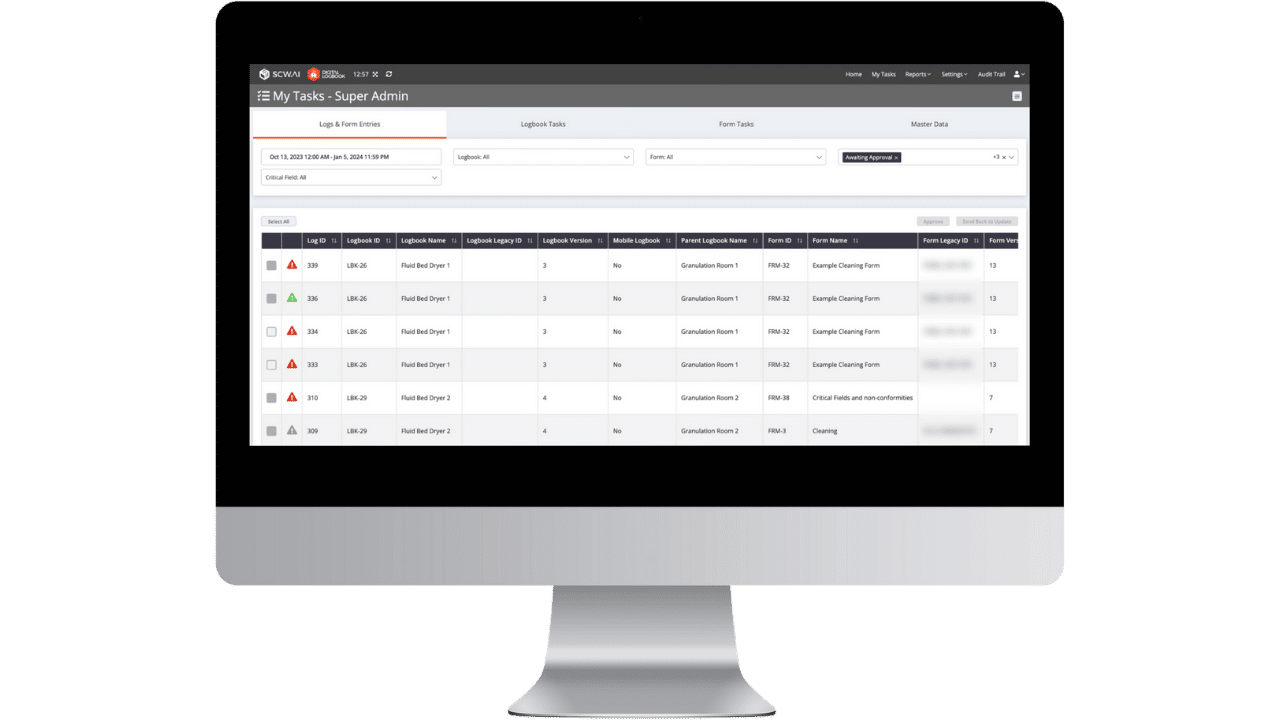 Image shows Digital Logbook notifies users about the task they should complete. Thus, it improves work order management.