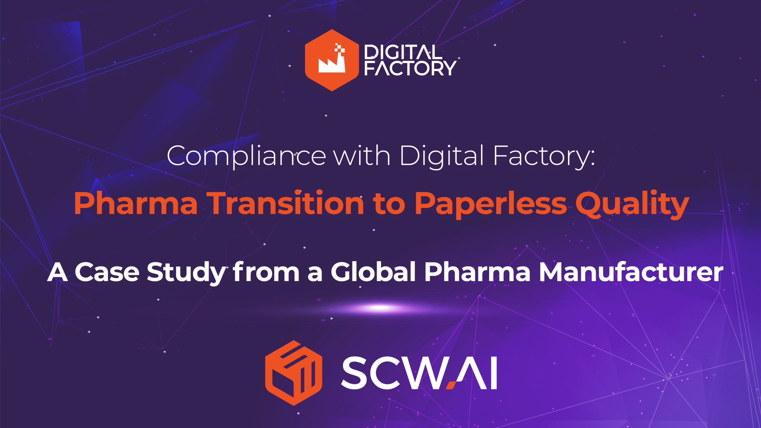 Image is the banner of SCW.AI's Digital Logbook case study for a pharma manufacturer.