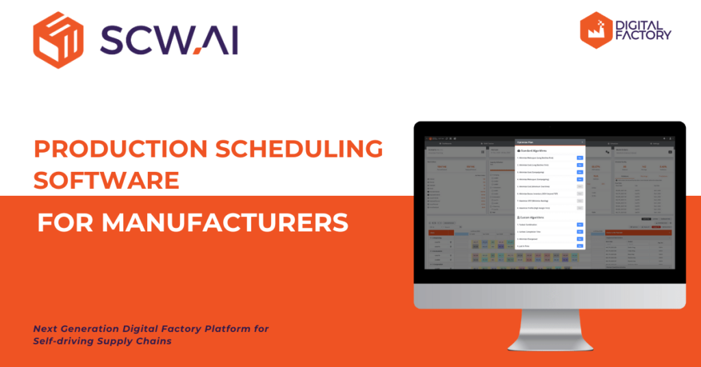 Image is the banner of SCW.AI's production scheduling software article.