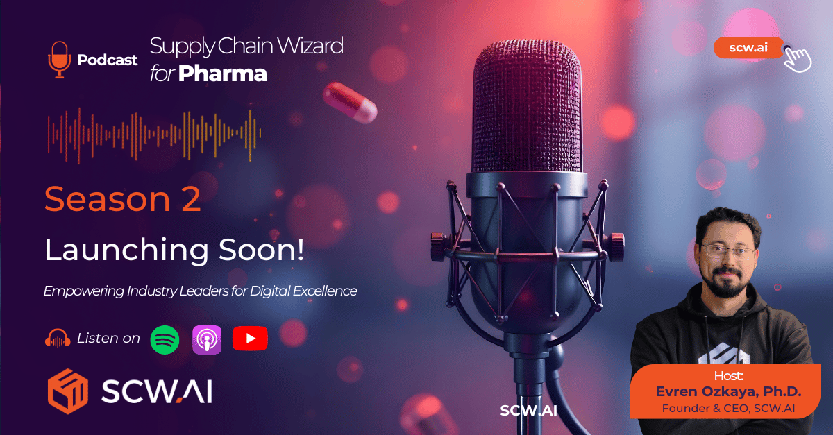 Image is the banner of SCW for pharma podcast Season 2 news.