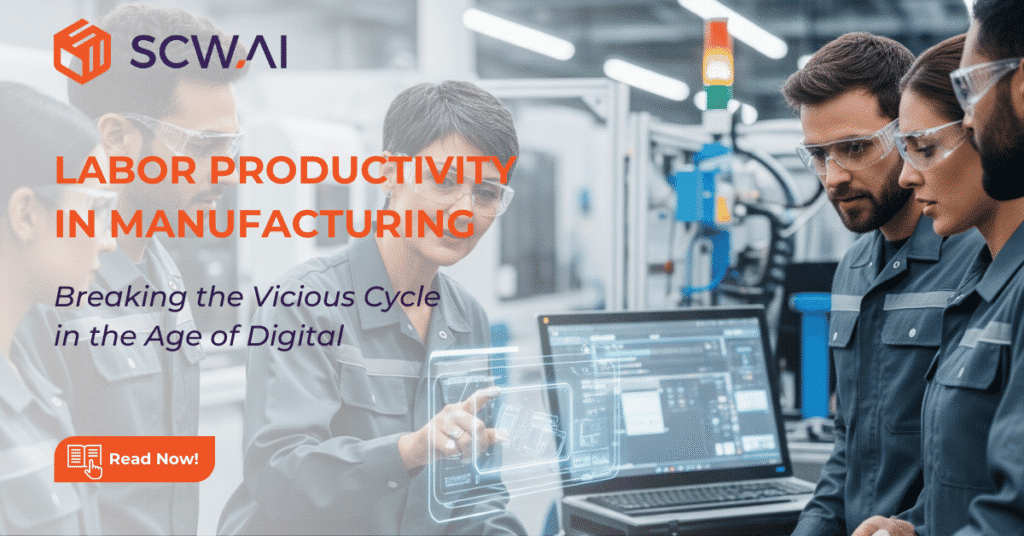 Image is the banner of SCW.AI's labor productivity in manufacturing article.