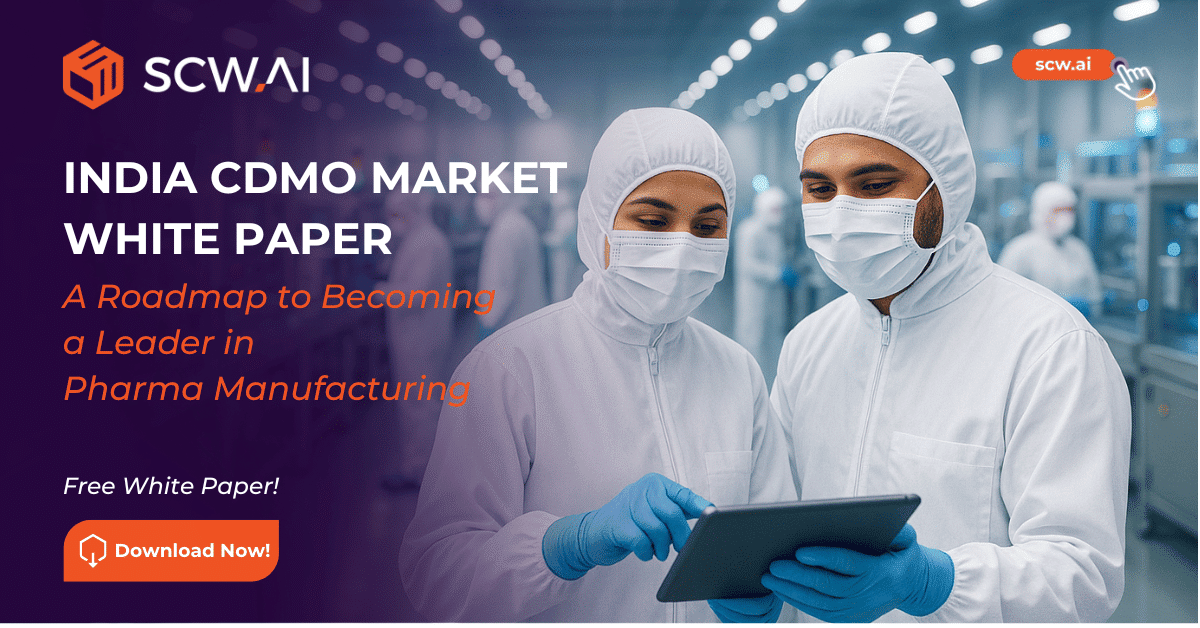 Image is the banner for India CDMO Market white paper.