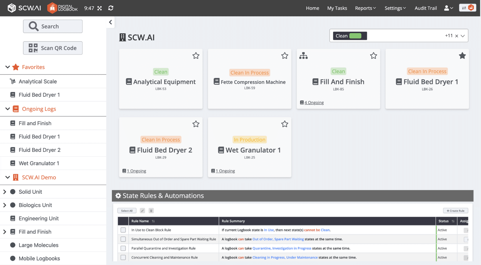 Image shows Digital Logbook and its features for reducing paperwork losses.